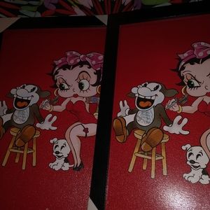 2 BETTY BOOP 13 BY 19 FRAMED GEL COAT POSTERS